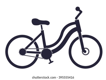 Icon of the city bike on a white background.  Flat icon vector bicycle. Isolated object bicycle. Cyclists symbol.