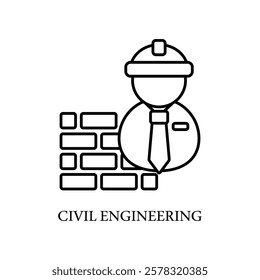 Icon a civil engineering, isolated against a clean background.