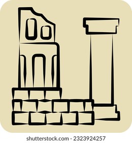 Icon Civilization. related to Prehistoric symbol. hand drawn style. simple design editable. simple illustration