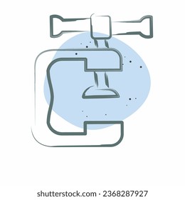 Icon Clamp. related to Welder Equipment symbol. Color Spot Style. simple design editable. simple illustration