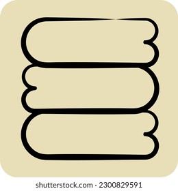 Icon Clan Towel. related to Laundry symbol. hand drawn style. simple design editable. simple illustration, good for prints