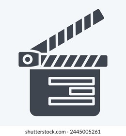 Icon Clapper Board. related to Entertainment symbol. glyph style. simple design illustration