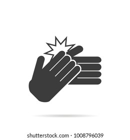 Icon clapping hands on white background, vector