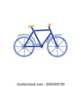 Icon of classic city road bicycle. Ecological cycle transport for sport, leisure or travel. Riding the bike for children and adult people. Flat vector isolated illustration.