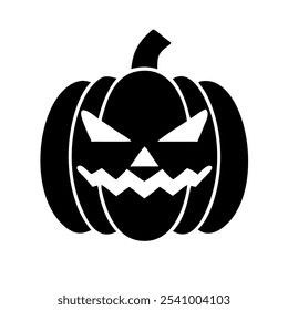 Ícone de um clássico jack-o'-lanterna abóbora, perfeito para Halloween.