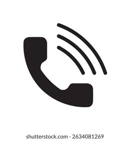 Icon of a classic telephone receiver with sound waves, symbolizing communication and connectivity