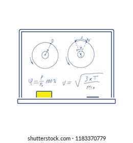 Icon of Classroom blackboard. Thin line design. Vector illustration.