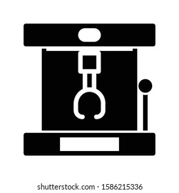 Icon claw machine in glyph style. vector illustration and editable stroke. Isolated on white background.