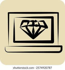 Icon Clean Code. related to Media and Advertising symbol. hand drawn style. editable