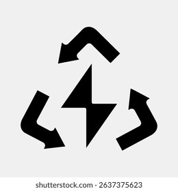 Icon clean energy. Renewable energy elements. Icon in glyph style.