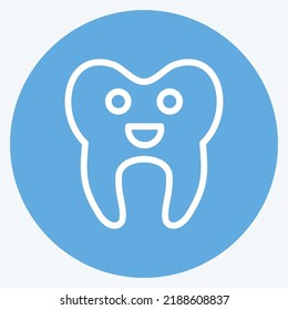 Diente limpiado de iconos. adecuado para el símbolo de la medicina. estilo ojos azules. diseño simple editable. vector de plantilla de diseño. ilustración simple