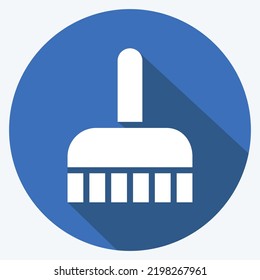 Icon Cleaning Brush. suitable for Kids symbol. long shadow style. simple design editable. design template vector. simple illustration