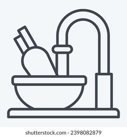 Icon Cleaning. related to Cooking symbol. line style. simple design editable. simple illustration