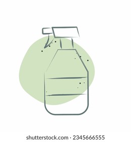 Icon Cleaning set. related to Spare Parts symbol. Color Spot Style. simple design editable. simple illustration
