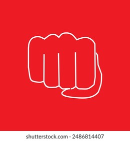icon of clenched hands, hand gesture vector icon illustration