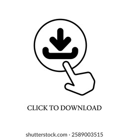 Icon a click to download, isolated against a clean background.
