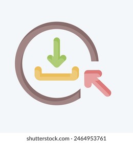 Icon Click To Download. related to Button Download symbol. color mate style. simple design illustration