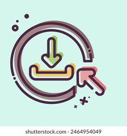Icon Click To Download. related to Button Download symbol. MBE style. simple design illustration