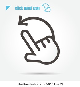icon click hand vector illustration isolated sign symbol logo objects thin line for web, modern minimalistic flat design vector on white background