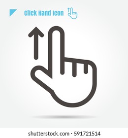 icon click hand vector illustration isolated sign symbol logo objects thin line for web, modern minimalistic flat design vector on white background
