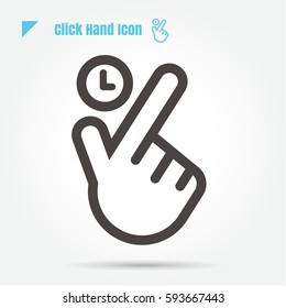 icon click hand vector illustration isolated sign symbol logo objects thin line for web, modern minimalistic flat design vector on white background