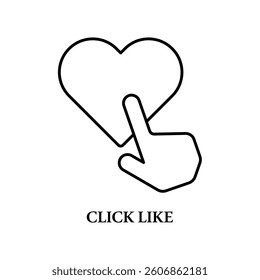 Icon a click like, isolated against a clean background.