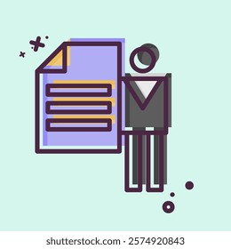 Icon Client Brief. related to Media and Advertising symbol. MBE style. editable