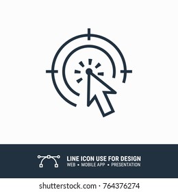 Icon clik target graphic design single icon vector illustration