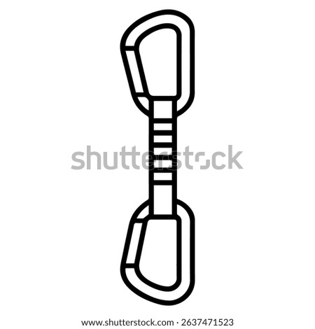icon Climber's quickdraw on white background vector
Vector line icon rock climbing, mountaineering, tourism