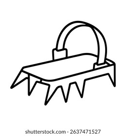 icon Climbing crampons on white background vector
Vector line icon rock climbing, mountaineering, tourism