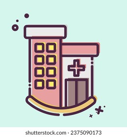 Icon Clinic. related to Icon Building symbol. MBE style. simple design editable. simple illustration