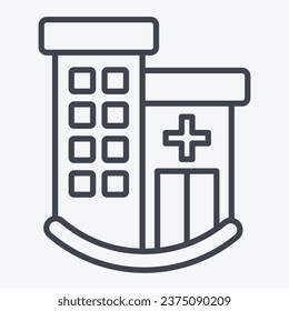 Icon Clinic. related to Icon Building symbol. line style. simple design editable. simple illustration