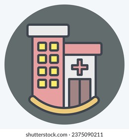 Icon Clinic. related to Icon Building symbol. color mate style. simple design editable. simple illustration
