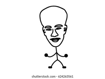 Icon clip art of man cartoon face.