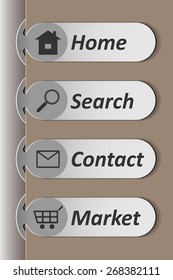 Icon clip for a website on a brown background