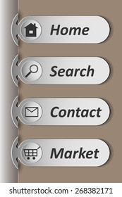Icon clip for a website on a brown background
