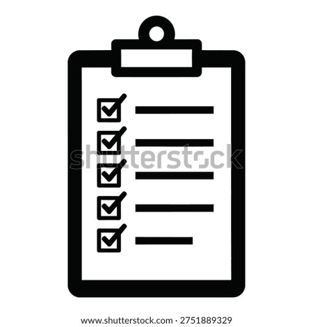 Icon of clipboard with checked boxes and lines office supply icon