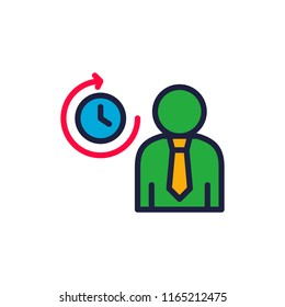 icon clock business man