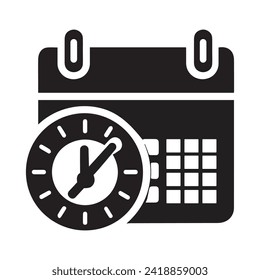 Icon of a clock and calendar in vector form
