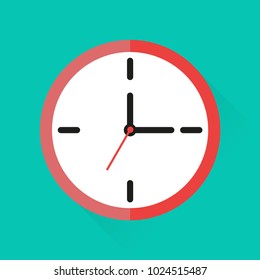 Icon clock in a flat style, vector illustration