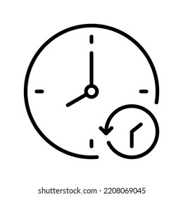 Icon Clock Hour Watch Time Monoline Style