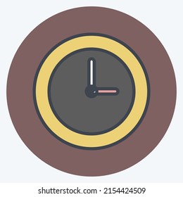 Reloj de iconos. adecuado para el símbolo de fiesta. estilo mate de color. diseño simple editable. vector de plantilla de diseño. ilustración de símbolo simple