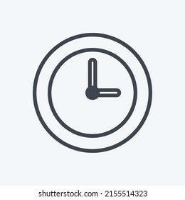 Icon Clock. suitable for party symbol. line style. simple design editable. design template vector. simple symbol illustration
