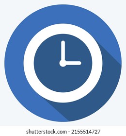 Reloj de iconos. adecuado para el símbolo de fiesta. estilo de sombra larga. diseño simple editable. vector de plantilla de diseño. ilustración de símbolo simple