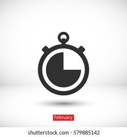 icon clock time vector