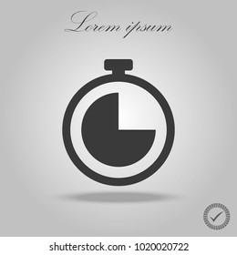 Icon clock time vector. Trendy black style for graphic design, Web site, UI