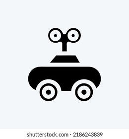 Icon Clockwork Car. suitable for Kids symbol. glyph style. simple design editable. design template vector. simple illustration