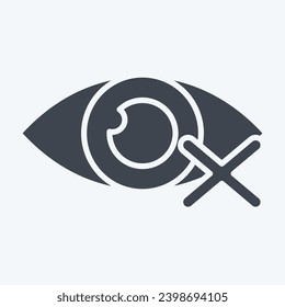 Icon Close Eyes. related to Ramadan symbol. glyph style. simple design editable. simple illustration