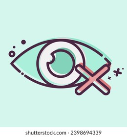 Icon Close Eyes. related to Ramadan symbol. MBE style. simple design editable. simple illustration
