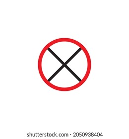 cierre de icono, vector x para smartphone o tipo de computadora plano con fondo blanco aislado